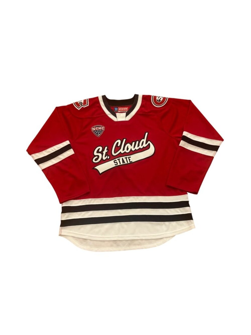 CCM St. Cloud State Huskies Stitched NCAA Ice Hockey Jersey NCHC Patch Men's M